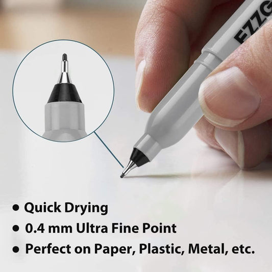 Ezzgol Ultra Fine Permanent Marker, 72 Pack Ultra Fine Point Black Permanent Marker set, Works on Plastic,Wood,Stone,Metal and Glass for Doodling, Marking
