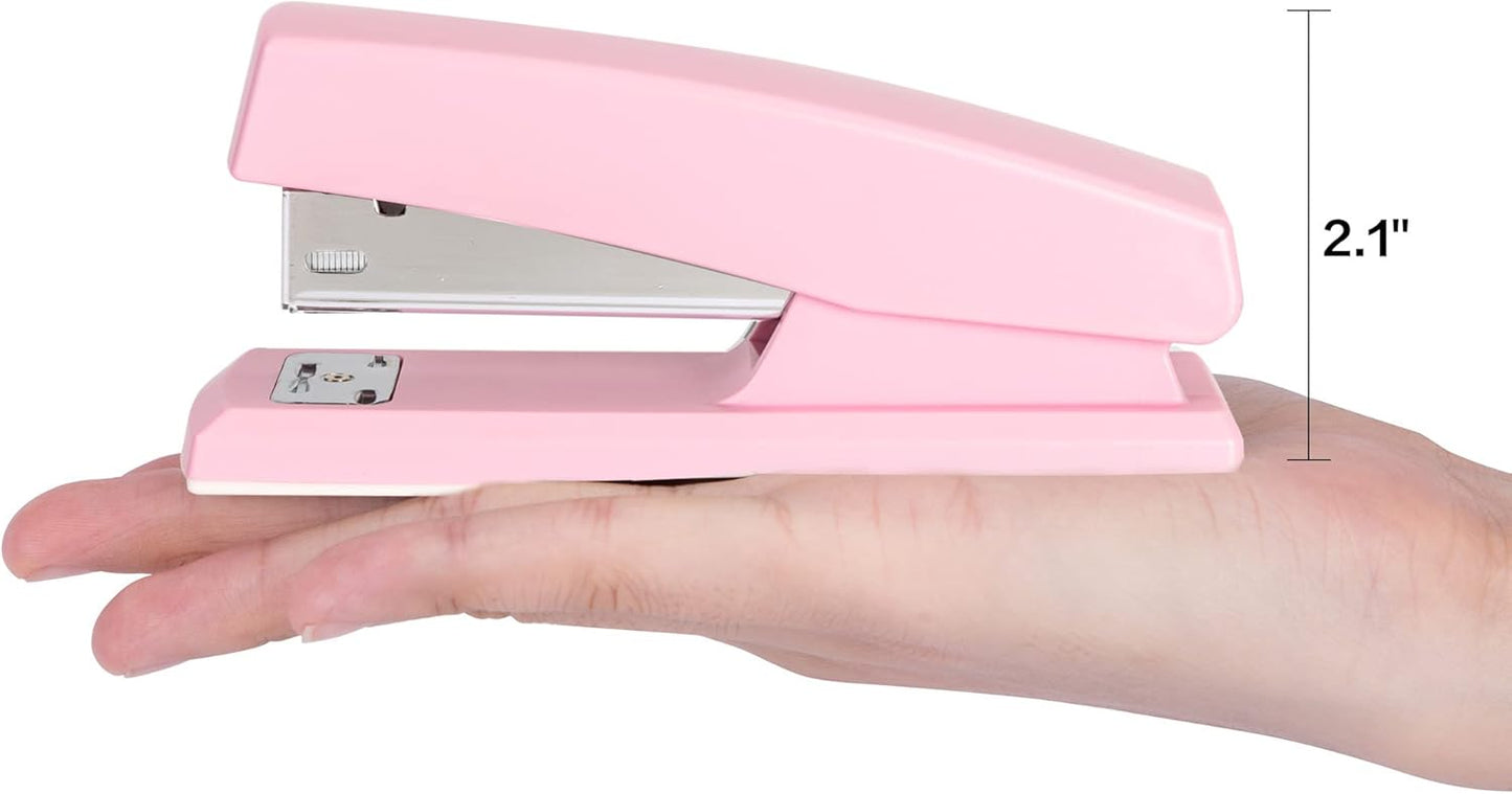 Deli Stapler, Desktop Staplers with 640 Staples, Office Stapler, 25 Sheet Capacity, White