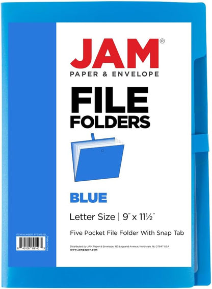 JAM Paper Accordion Folders - 13 Pocket Plastic Expanding File - Legal Size - 10 x 15 - Red - Sold Individually
