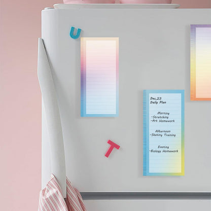 4 Pack Magnetic Notepads for Refrigerator, Full Magnet Back Design Magnetic Memo Pads, 50 Sheets per Note Pads To-Do List, Shopping List (Soft Gradient Style)