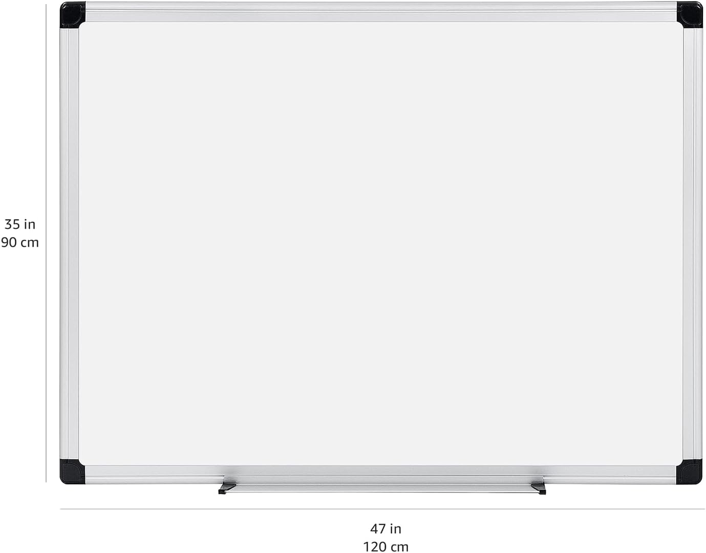 Amazon Basics Magnetic Dry Erase Whiteboard, 36 x 48-inch, Aluminum Frame, Silver/White, Easy to Install
