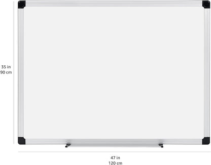 Amazon Basics Magnetic Dry Erase Whiteboard, 36 x 48-inch, Aluminum Frame, Silver/White, Easy to Install