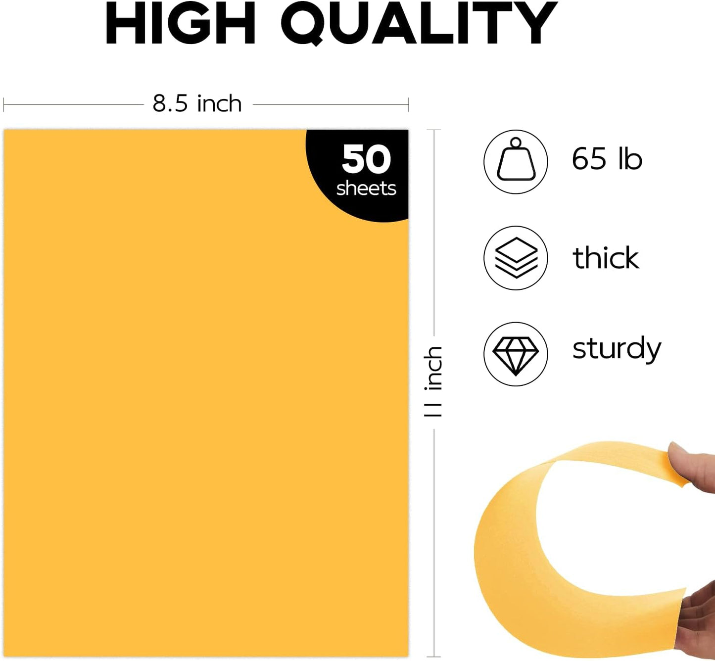 50 Pack White Cardstock 8.5 x 11 White Paper, Goefun 65lb Card Stock Printer Paper for Cards Making, Office Printing, Certificate