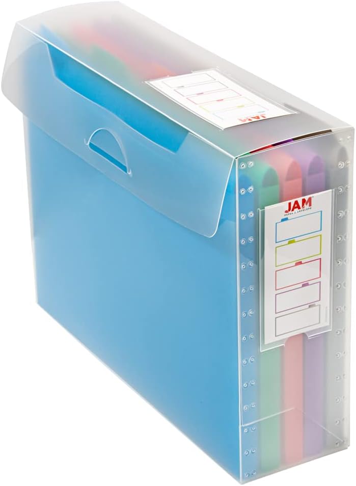 JAM Paper Accordion Folders - 13 Pocket Plastic Expanding File - Legal Size - 10 x 15 - Red - Sold Individually