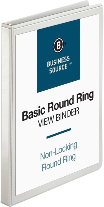 Business Source 1/2" Round-Ring View Binder
