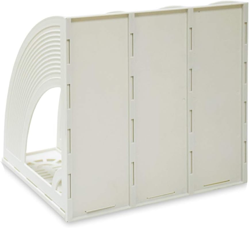 SAYEEC Magazine File Holder Folder Storage Desktop 4 Compartment Standing Hollow Green Files Bookshelf Organizer Box Office Racks Displays Holds Notebooks Documents for School Working Students