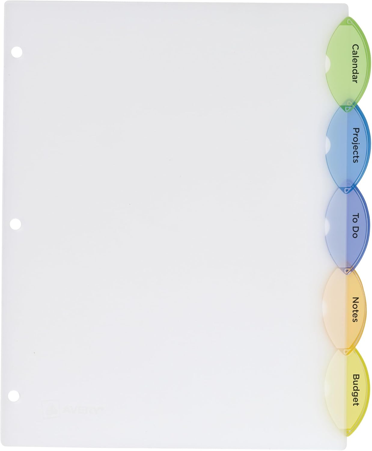 Avery Insertable Style Edge Plastic Dividers for 3 Ring Binders, 8-Tab Set, Multicolor, 1 Set (11201)