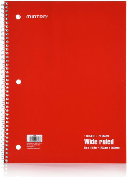 Mintra Office Spiral Notebooks, Wirebound, Journals for School, Work, Business, Aesthetic Stationery, Writing Pads, Teacher & Student Supplies (6, Pastel, College)