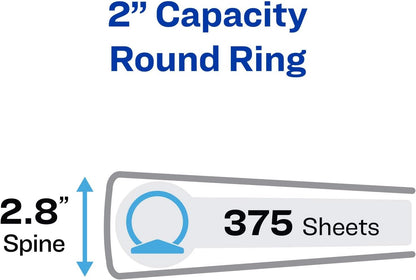 Avery Standard View 3 Ring Binders, 1.5" Round Rings, 275-Sheet Capacity, 2.1 Inch Wide Spine, White Binders, Ideal for Lightweight Organization and Occasional Referencing (4-Pack of 19201)