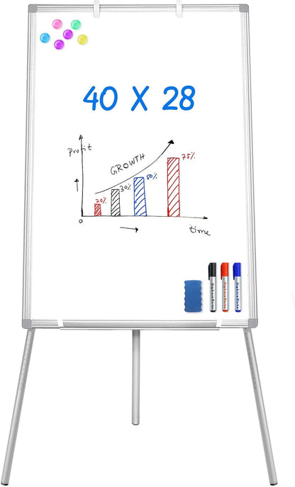 Easel Whiteboard - Magnetic Portable Dry Erase Easel Board 36 x 24 Tripod Whiteboard Height Adjustable Flipchart Easel Stand White Board for Office or Teaching at Home & Classroom (Black)