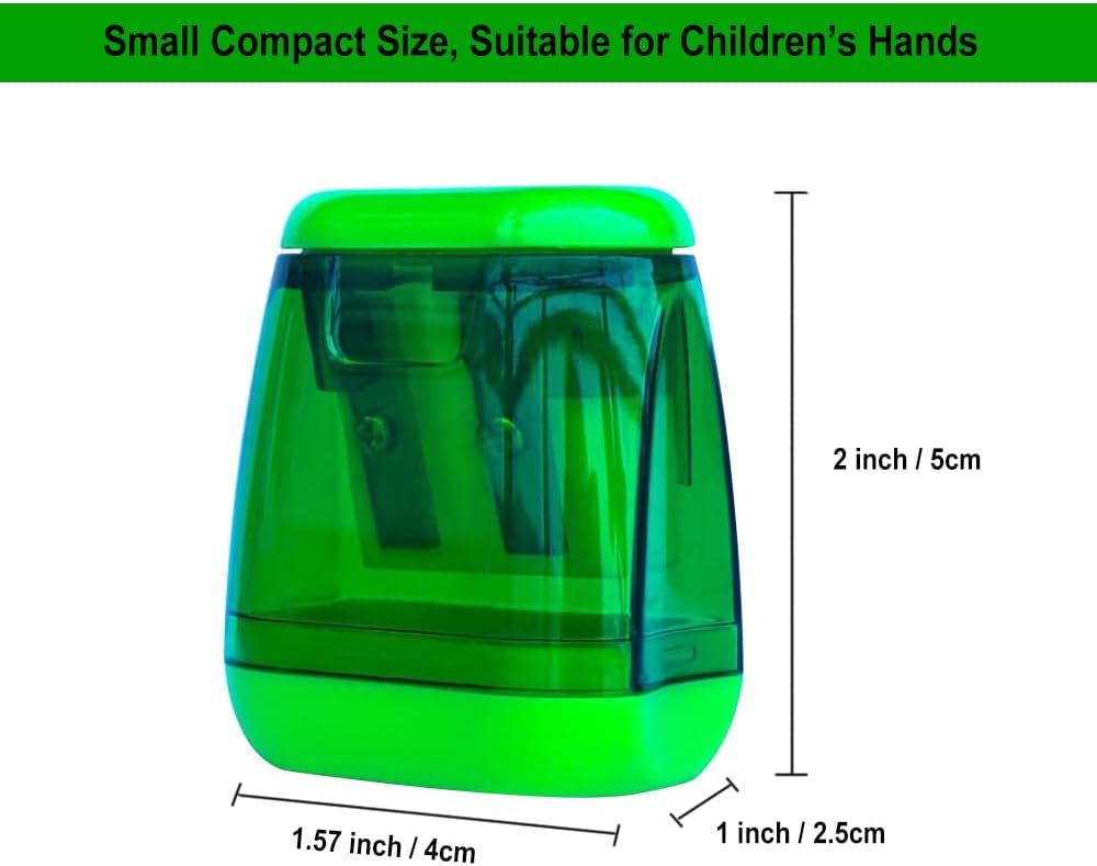 Colored Manual Pencil Sharpeners in Bulk, BOPART 24pcs Small Handheld Pencil Sharpener Dual Holes with Lid for Kids Adults at Classroom School Office Home (24Pcs Sharpeners - D)