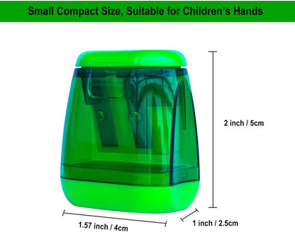 Colored Manual Pencil Sharpeners in Bulk, BOPART 24pcs Small Handheld Pencil Sharpener Dual Holes with Lid for Kids Adults at Classroom School Office Home (24Pcs Sharpeners - D)