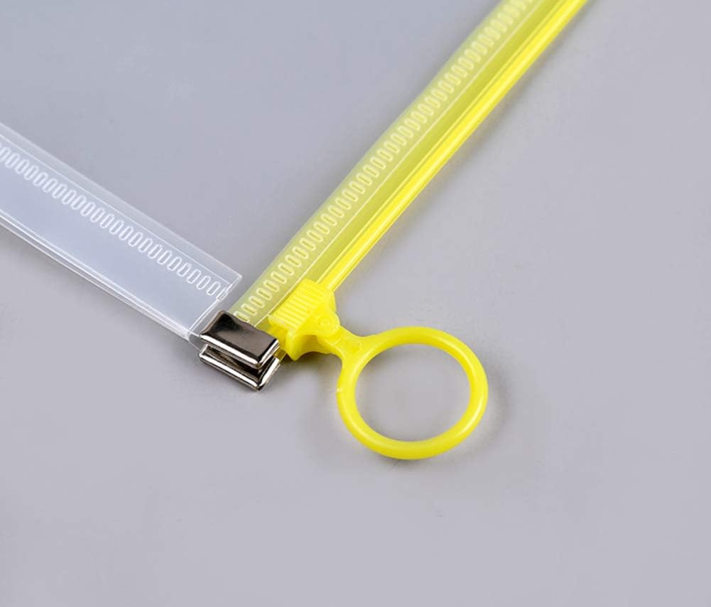 5Packs 9 3/4 x 13 Clear Plastic Zip Envelopes Letter File Document Paper Folder Case Assorted Colors