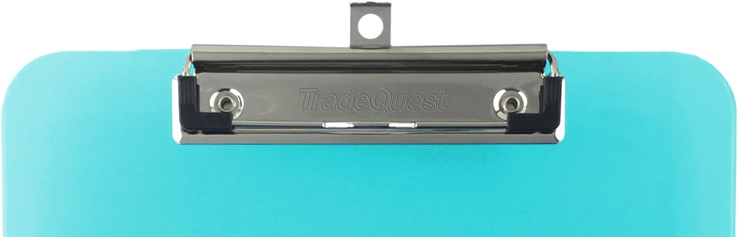 Trade Quest Plastic Clipboard Opaque Color Letter Size Low Profile Clip (Pack of 6) (Black)