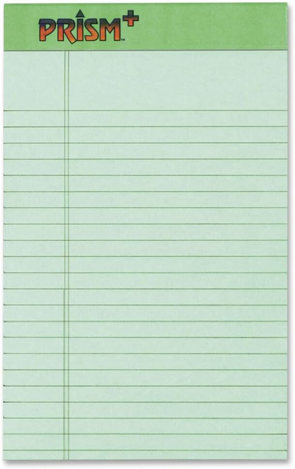 TOPS Prism+ Writing Pads, 5x 8, Perforated, Jr. Legal Ruled, Narrow 1/4 Spacing, Orchid, 50 Sheets, 12 Pack (63040)