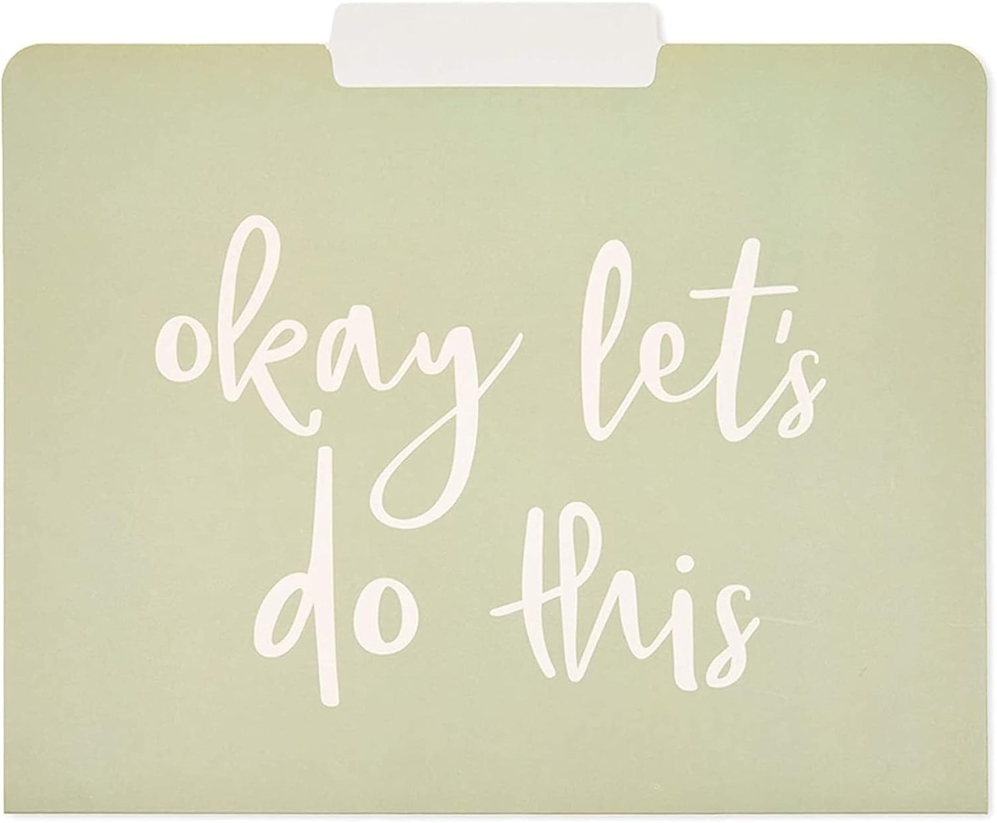 Paper Junkie Decorative File Folders, Letter Size for Women, Cute Earth Tone Aesthetic Office Supplies with Inspirational Sayings, 1/3 Cut Tabs (11.5 x 9.5 Inches) - Pack of 12 - Cute File Folders