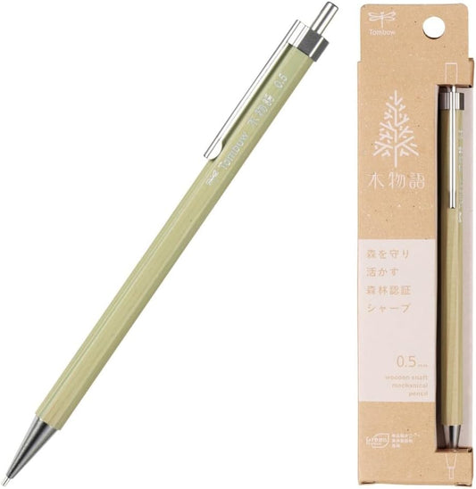 Tombow KIMONOGATARI Mechanical Pencil 0.5mm, Natural Wood Barrel, DHA-151 Japanese Eco-Friendly Pencil (Nemophila Blue)