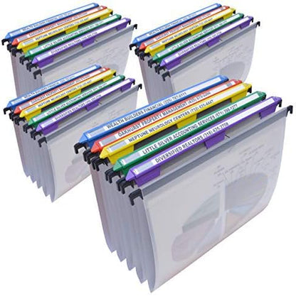 Ultimate Office MagniFile Hanging File Folders V- Bottom Letter Size with 11 inch Magnified Indexes that Double The Size of Your File Titles to Find Files Fast. (Set of 5 Frost)