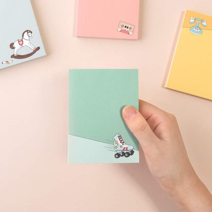 Monolike Memopad Memories design B SET - 4 Packs, 4 Different Designs, 100 Sheets Per Pad, Total 400 Sheets, Note pads, Writing pads, 3.15 x 4.17 Inches