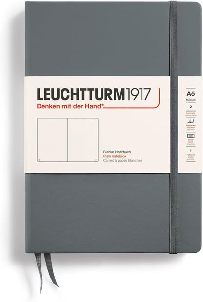 LEUCHTTURM1917 - Notebook Hardcover Medium A5-251 Numbered Pages for Writing and Journaling (Navy, Ruled)
