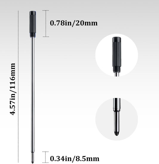 Black Ink Refills (10pcs), Replaceable Pens Refills, 1mm Medium Tip - Black