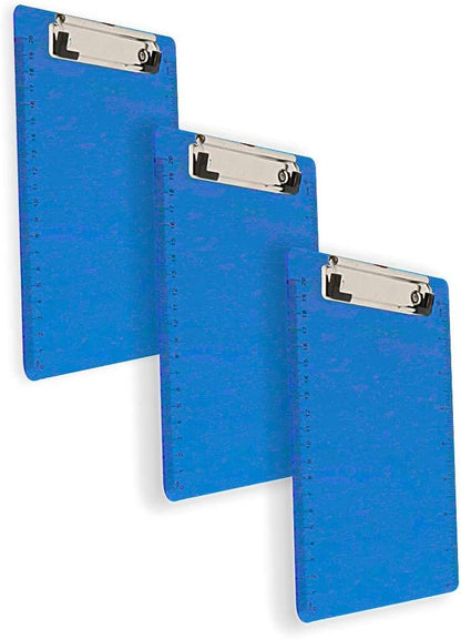JAM PAPER Small Plastic Memo Clipboards with Low Profile Metal Clip - Mini (6 x 9) - Blue - Clip Board Sold Individually