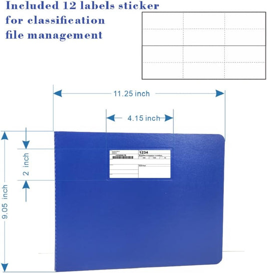 Fiberboard Binder,Sheet Size 8.5 x 11 Inches with Metal Prong Top Fastener with Compressor 2.75 Inch Centers, 2 Inch Capacity for Pressboard Report Cover,12 per Box (Blue))