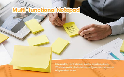 480 Sheets 3 in x 5 in Large Sticky Notes, 76 x 127 mm 6 Pads Assorted Self-Stick Pads for Notebook,Office,School and Home,80 Sheets/Pad (6 Pads Brillant)