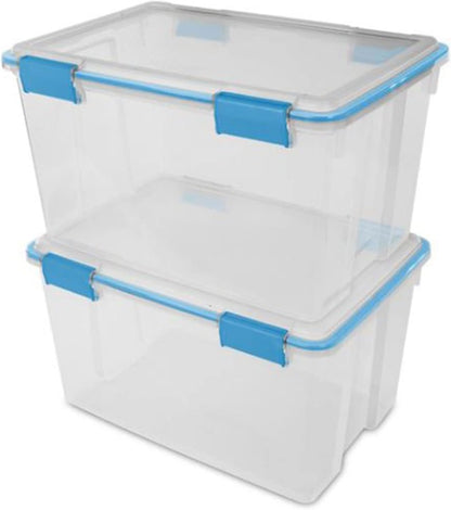 Sterilite 4-Pack Gasket Box, Weather-Resistant Storage Bins with Latching Lids, 32 Quart - Heavy-Duty Organizing Containers for Closet, Bathroom, and Office