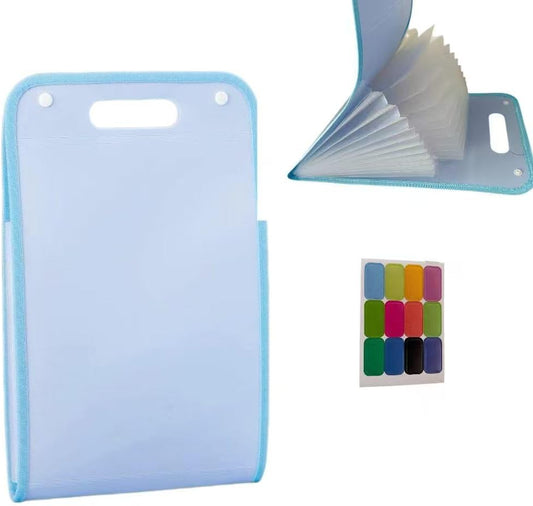 Vertical Accordion File Folder,13 Pockets Expanding File Organize with Labels,A4 Letter Size Paper Document Receipt Organizer Accordion Filing Folder for Classroom, Home,Office.(Purple)