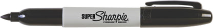 Sharpie Super Permanent Markers, Fine Point, Black, 12 Count - Quick Drying, For Classroom, Poster Boards, Office, Home, Teacher Supplies