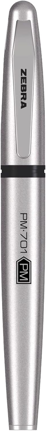 Zebra Pen, PM-701 Permanent Marker, Fine Bullet Point, Black Ink, Stainless Steel Barrel, Refillable, Includes 1 Refill, Cap Off Time of 120 Hours, 1-Pack (65211)