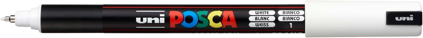 Authentic Posca Marker, 1 White Professional Grade Posca Paint Marker with 1MR Extra Fine Tip