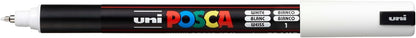 Authentic Posca Marker, 1 White Professional Grade Posca Paint Marker with 1MR Extra Fine Tip