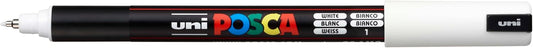 Authentic Posca Marker, 1 White Professional Grade Posca Paint Marker with 1MR Extra Fine Tip