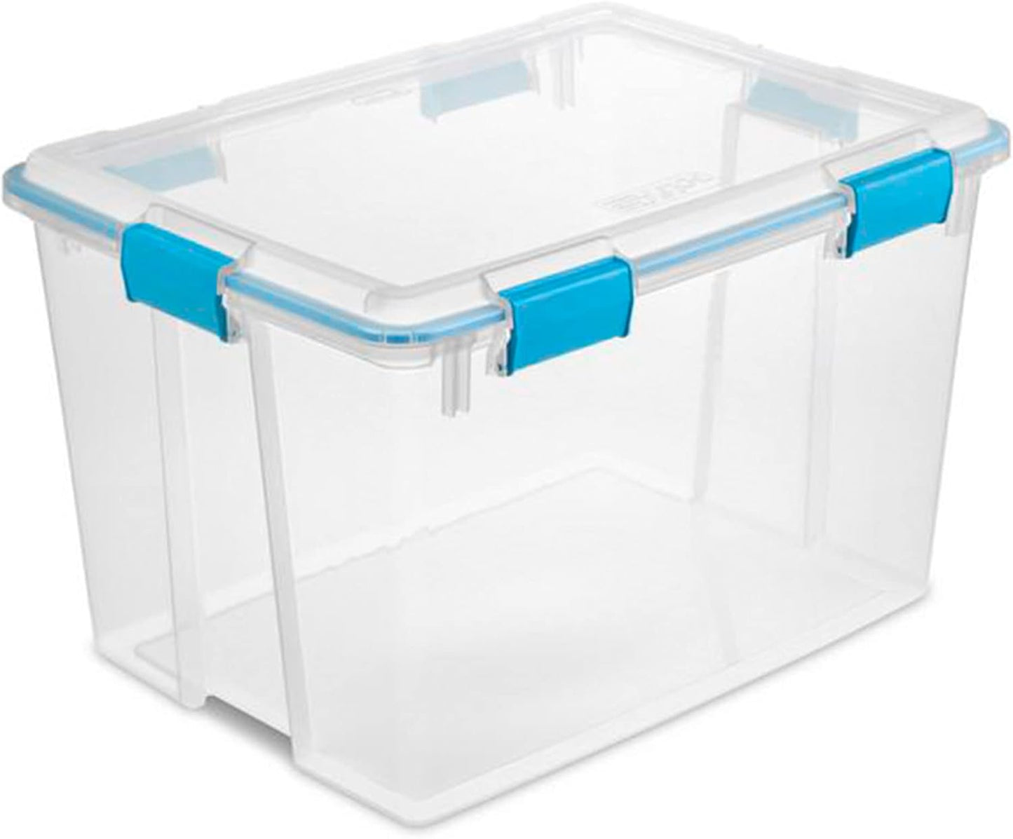 Sterilite 4-Pack Gasket Box, Weather-Resistant Storage Bins with Latching Lids, 32 Quart - Heavy-Duty Organizing Containers for Closet, Bathroom, and Office