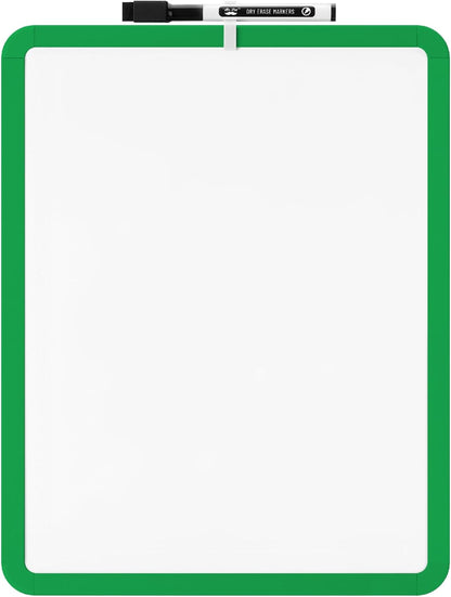 Mr. Pen- Dry Erase Board, 14” x 11” with a Black Dry Erase Marker, White Frame, Small Mini White Board for Students, Fridge, Wall, Locker, Includes Double Sided Tapes