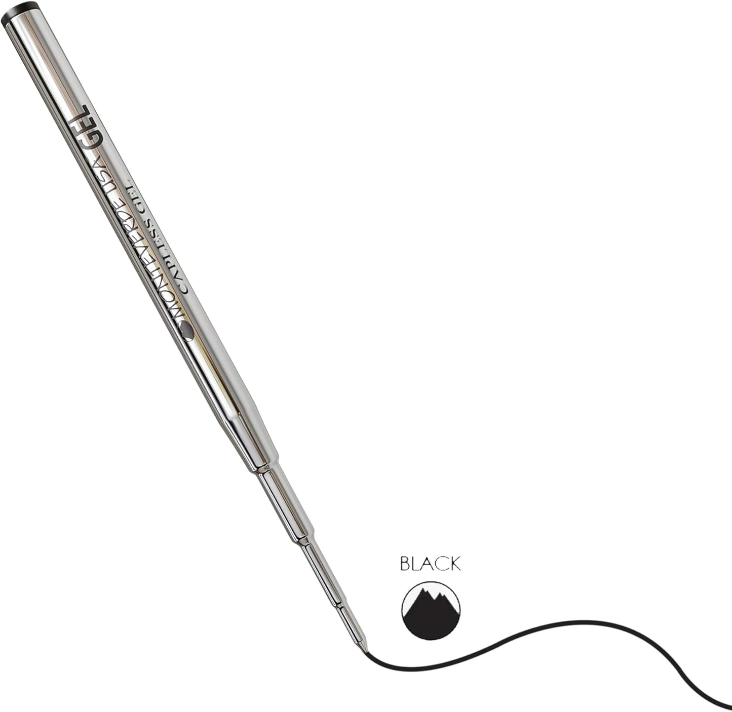 Monteverde USA Capless Gel Refills to Fit Montblanc Ballpoint Pens, Medium Point, Black Ink, 2-Pack – Professional and Reliable Writing Solution