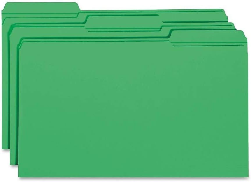 Staples Recycled File Folders, Legal Size, 1/3‑Cut Tabs, Manila, 30% Recycled Paper Stock, 100/Box