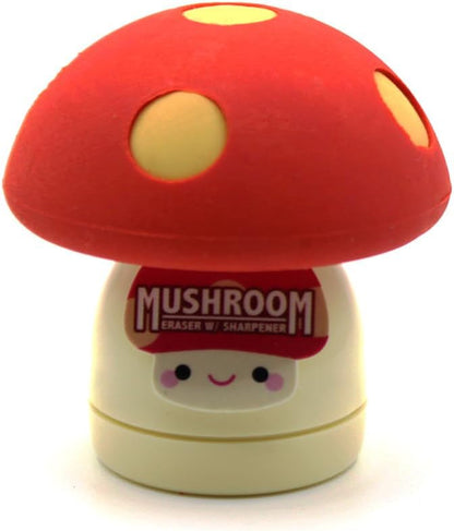 Limited Edition Mushroom Eraser and Pencil Sharpener (RED Cap W/Yellow DOTS)