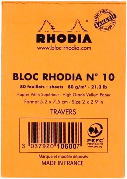 Rhodia Head Stapled Pad, No16 A5, Dot - Black