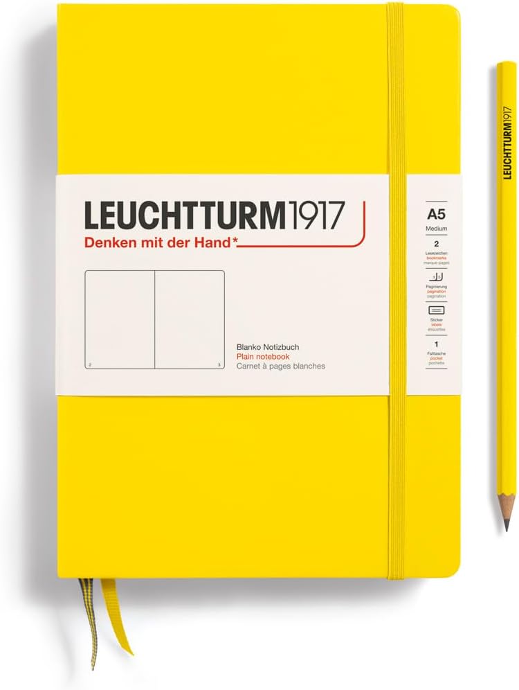 LEUCHTTURM1917 - Notebook Hardcover Medium A5-251 Numbered Pages for Writing and Journaling (Navy, Ruled)