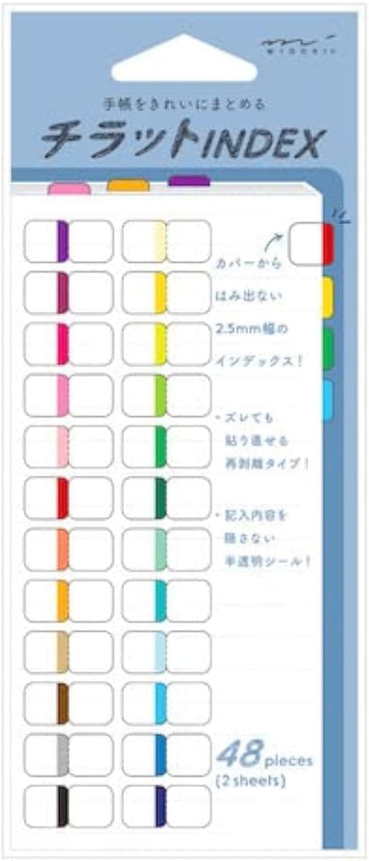 Midori Index Label S Chirat 82469006 Vivid 24 Colors | Index Sticker
