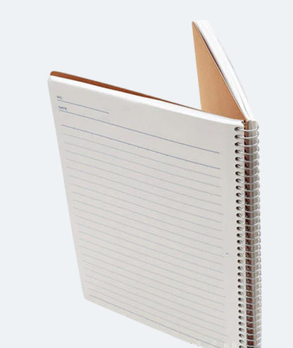 Maruman Spiral Note Basic Lined Notebook- A4, 11.69" x 8.98", 80 Sheets / 160 Pages, 6.5mm Narrow Ruled Journal, Perforated Pages & Wire-Bound to Lay Flat, Sturdy Kraft Cover, Made in Japan
