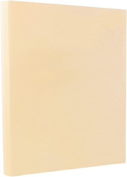 JAM PAPER Vellum Bristol 65lb Cardstock - 8.5 x 11 Coverstock - 147 gsm - Cream - 50 Sheets/Pack