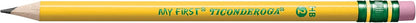 Ticonderoga My First Wood-Cased Pencils, Pre-Sharpened, 2 HB, Yellow, 12 Count