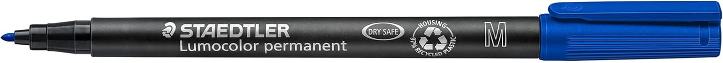 STAEDTLER Lumocolor Permanent Pen 317 Medium 1.0mm Line - Assorted Colours (Pack of 8) (317 WP8 ST), pack of 8