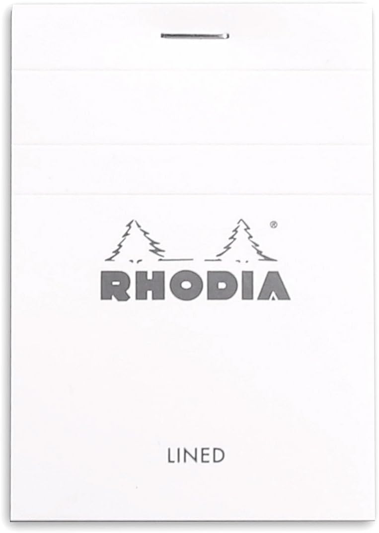 Rhodia Head Stapled Pad No16 A5, Ruled + Margin, 148x210mm-Black