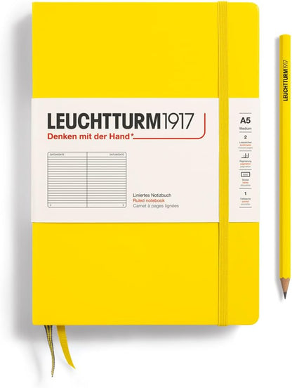 LEUCHTTURM1917 - Notebook Hardcover Medium A5-251 Numbered Pages for Writing and Journaling (Navy, Ruled)