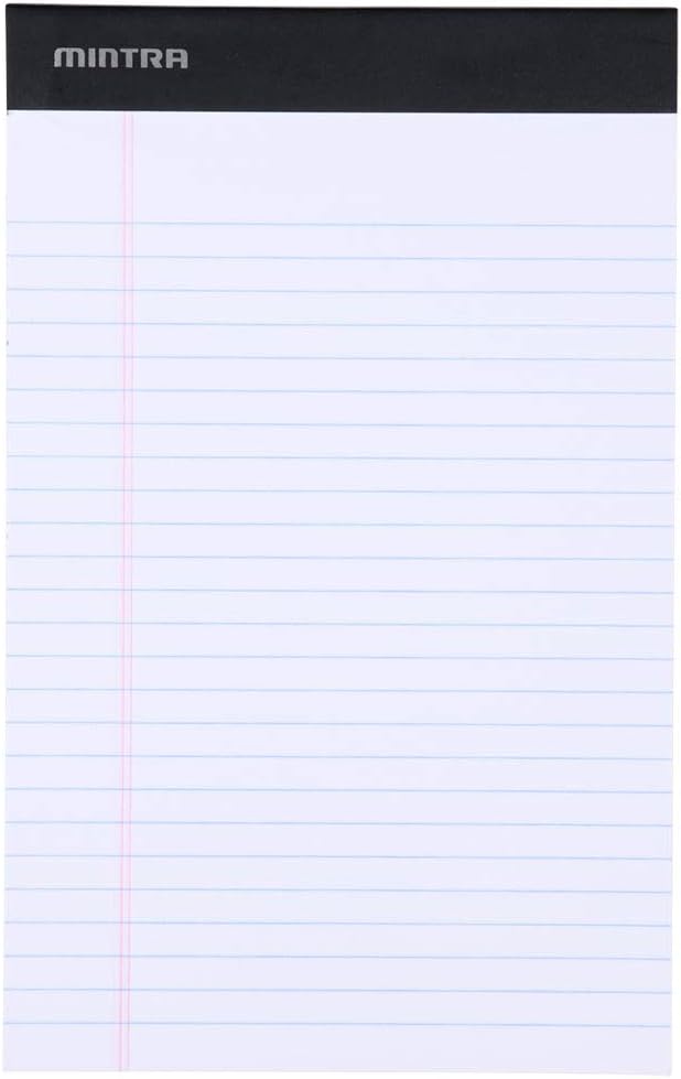 Mintra Office Colorful Legal Pads - Includes 2 Blue, 2 Pink, and, 2 Green Writing Pads, Micro Perforated Lined Sheets, Ideal for Professional & Personal Use, 5"x8" Narrow Ruled, 6 pack Basic Pastel
